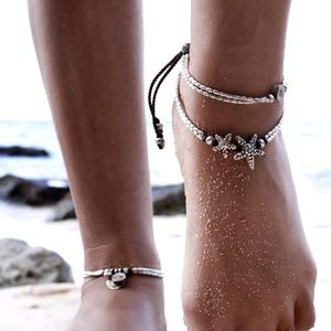 ⭐Boho Starfish Silver Anklet Festival New🌙